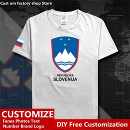Slovenia Slovene Country T shirt Custom Jersey Fans DIY Name Number Brand High Street Fashion Hip Hop Loose Casual T shirt 220616gx