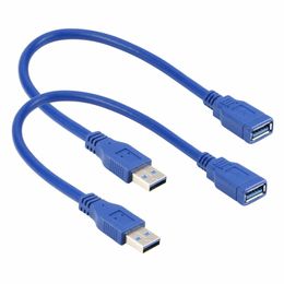 2pcs/lot Short USB 3.0 Extension Cable Type A Male to Female Blue 50cm