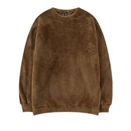 Winter Warm Harajuku Plus Velvet Thicken Mens Hoodies Sweatshirts Lamb Wool Coat for Men And Women Warm Fleece Hoodie Men 210924