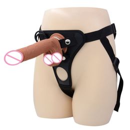 Men's Strap-on Realistic Penis Dildo Pants sexy Toys for Women Men WomenGay Strapon Harness Belt Adult Games Huge