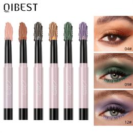 Easy to Wear Glitter Eyeshadow Sticks 12 Colors Lasting Matte Pearlescent Eye Highlighter Shadow Sticks