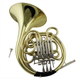 High quality Gold lacquer 4-key Double French Horn