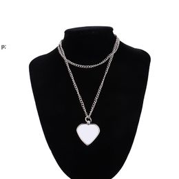 Sublimation Pendant Thermal Transfer Printing Necklace Urn Memorial Necklaces White Blank DIY Pendants Lovers Heart Ornament BBE13967