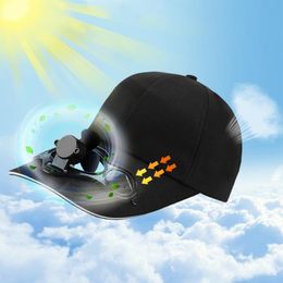 Five Colours Summer Sport With Fan Sun Protection Solar Cotton Hat Visor Cap Baseball Casual Unisex