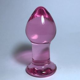 Pink Small Butt Plug Glass Anal sexy Toys for Men Women Masturbation Adult Products Prostate Massager Buttplug