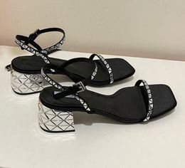 New summer Thick heel Sandals Sequin sandal Heel height 5.0 9.0CM Electroplated casual more colour slipper