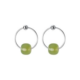 rhodium earrings UK - 2022 exquisite simple design fashion rhodium plating green jade stud earring girls great price birthday present China supplier Nephrite jewelry