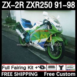 Body For KAWASAKI NINJA ZX2R ZXR250 ZX 2R 2 R R250 ZXR 250 89-98 9DH.43 ZX-2R ZXR-250 91 92 93 94 95 96 97 98 ZX-R250 1991 1992 1993 1994 1995 1996 1997 1998 Fairing blue green