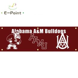 130GSM 150D Material NCAA Alabama A&M Bulldogs Flag Double Sided Printing 1.5*5ft (45cm*150cm) Warp Knitted Fabric Banner decoration flying home & garden flagg