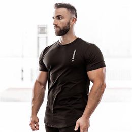 Men's T-Shirts 2022 Men Short Sleeve Cotton T-shirt Summer Casual Fashion Gyms Fitness Bodybuilding T Shirt Male Slim Tees Top Clothing Man