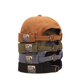 vintage docker cap brimless canvas woven docker landlord hat unisex streetwear hiphop yuppie brimless caps hat