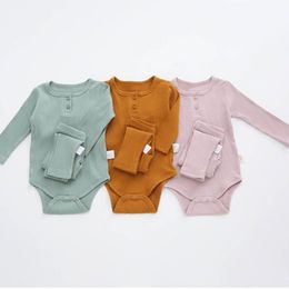 Clothing Sets 0-24M Born Baby Boys Girls Clothes Suit Spring Autumn Long Sleeve Bodysuit Tops Pant Pajamas SetClothing