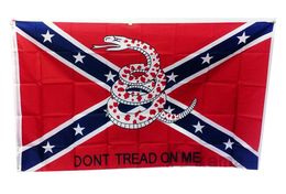 90*150cm 3x5 fts dont tread on me Rebel Civil War battle snake Flag factory direct 100% Polyester