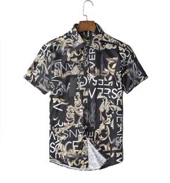 Men's Dress Shirts bberry 4 Styles Mens Shirts Hawaii Letter Printing Designer Shirt Slim Fit Men Fashion Long Sleeve Casual Male Clothing M-3XL#33