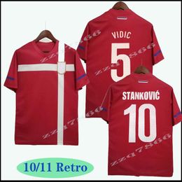 2010 Serbia Retro Soccer jerseys home red Vintage football Shirt Classic KRASIC VIDIC ZIGIC IVANOVIC JOVANOVIC NINKOVIC uniform