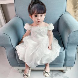 Girl's Dresses Baby Birthday Dress 1 Year Off Shoulder Toddler Baptism Frock Little Girl Costume Born Princess Ceremony Party VestidoGirl's