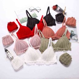 Girls Cheap Bra Set Thin Lace Brasserie Abc Cup Big Size Women Bra Set Solid Lace Hollow Out Soutien Gorge brand Underwear Sets L220726