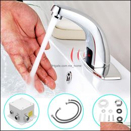 Bathroom Matic Infrared Sink Hands Touchless Faucet Sensor Tap Cold Water Saving Inductive Electric Basin Mixer Drop Delivery 2021 Bidet Fau