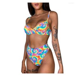 Women's Swimwear JAYCOSIN Floral Print Push Up Swimsuits Women Summer 2022 Sexy Two Piece Set Bikini Beach Tops