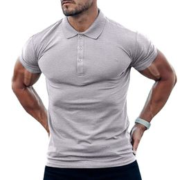 men wear pink shirts NZ - The New Plus Size Have Button T-Shirts Top Mens Clothing Tops White Black Pink Gray Green Short Sleeve Sports Fashion Wear Summer Clothes