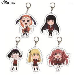 Keychains Q Version Anime Kakegurui Acrylic Keychain Jabami Yumeko Meari Saotome Yumemite Yumemi Cute Figures Keyring Bag Charm Fans Gift Fr