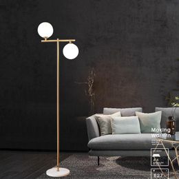Floor Lamps Nordic For Living Room Modern Simple Marble Iron Night Stand Lamp Bedroom Corner Decor Led LightFloor