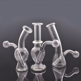 Small Hookahs Glass Bong Tobacco Spoon Pipes Heady Portable Dab Rigs Small Bubbler Beaker bongs Recycle Oil Rig