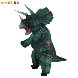 Mascot doll costume Triceratops Inflatable Halloween Dinosaur Costumes for Adult Full Body Deluxe Outfit Dino Blowup Christmas Masquerade Cl