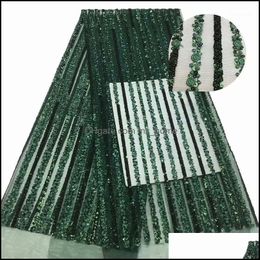 Ribbon Sewing Fabric Tools Baby Kids Maternity Nigerian Lace Fabrics African 2021 High Quality With Sequin Green French For Dress Latest
