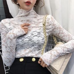 Plus Size Tops Fashion Woman Blouses 2022 White Lace Blouse Shirt Long Sleeve Women Shirts Blusas Femininas Women's &