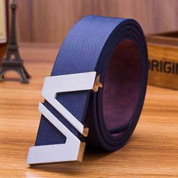 Belt Men's Letter Belt Korean Fashion Young Smooth Buckle Wo Casual Wear