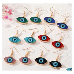 Dangle Chandelier Fashion Jewellery Turkish Symbol Evil Eye Earrings Colorf Blue Eyes Resin Beads Drop Delivery Dhbrp