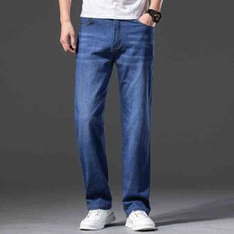 Men's Classic Business Casual Fitted Straight Leg Comfortable Cotton Stretch Spring New Jeans Fashion Brand Jeans G0104
