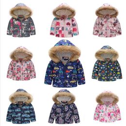 Children Jacket For Boys Girl Baby Winter Jacket Cute Printing Girls Jackets Warm Thickened Cotton Fleece Boys Outerwear Jacket Clothing J220718