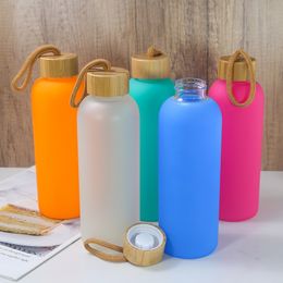 750ml Sublimation Glass Tumblers Thermal Transfer Water Bottle Heat Printing Drinking Cup with Lid Portable Coffee Mug Wholesale A02
