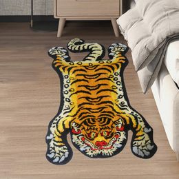 Carpets 3d Tiger Rug Soft Fluffy Printed Children Room Plush Floor Mat Bathroom Non-slip Absorbent Doormat Bedside CarpetCarpets