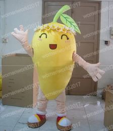 Halloween mango Mascot Costume Top Quality Cartoon Fruit Character Outfits Suit Unisex Adults Outfit Christmas Carnival Fancy Dress