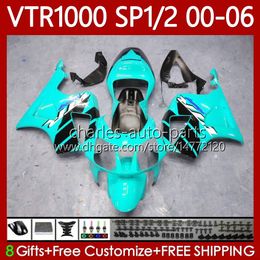 OEM Fairings For HONDA VTR RTV 1000 VTR1000 2000 2001 2002 2003 04 05 06 Body 123No.209 RC51 SP1 RTV1000 00-06 SP2 VTR-1000 00 01 02 03 2004 2005 2006 Bodywork Black Cyan