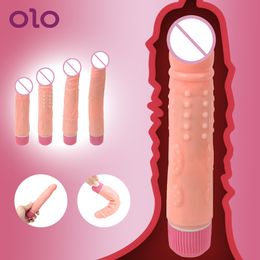 OLO Realistic Dildo Vibrator Penis Vibarting Stimulator Masturbation G spot Clitoris Stimulate sexy Toys for Women Products