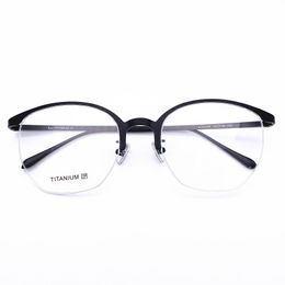 Fashion Sunglasses Frames Belight Optical Titanium Mens Half Rimless Irregular Shape Glasses Designer EyeGlasses Prescription Eyewear 19049