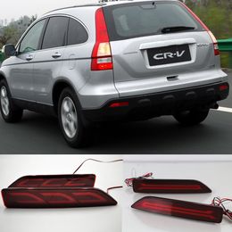 2PCS For Honda CRV CR-V 2007 2008 2009 LED Rear Bumper Light Rear Fog Lamp Auto Bulb Brake Light Reflector