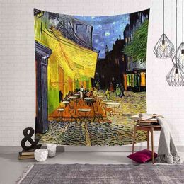 Van Gogh Painting Carpet Background Home Decor Wall Hanging Decor Bedroom Tapestry J220804