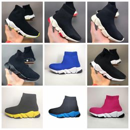 2022 new Boys Girls sock Casual shoes Sneakers sports shoes Paris toddler designer triple Light breathable black and white classic pink Green slow outdoor size