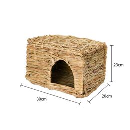 Gift Wrap Breathable Foldable Sleeping Bed Cottage Hideaway Chew Toy Straw House Natural Grass Cage Hut Small Animal Grassy NestGift GiftGif