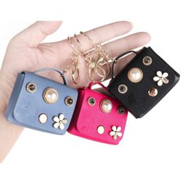 Pearl Designer Coin Purse Fashion Keychain Earphone Storage Bags Portable Mini Wallet Fashion Car Key Holder Bag Pendant 8 Colours Versatile