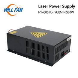 Will Fan HY-C80 YUEMING CO2 Laser Power Supply 80W With Black Metal Box For CNC Engraving And Cutting Machine