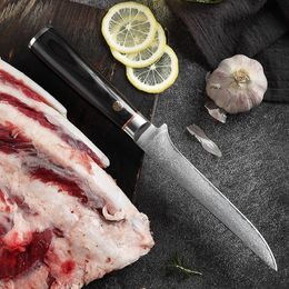 Boning Fish Knife 67 Layers Damascus Steel Lasting Sharp Boning Knife Cut Meat Professional Slices Kitchen Chef Cooking Knives