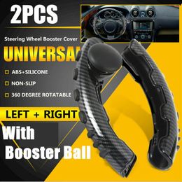 Steering Wheel Covers Car Non-Slip Cover Carbon Fiber With Ball Spinner Knob Universal Auto Interior AccessoriesSteering CoversSteering