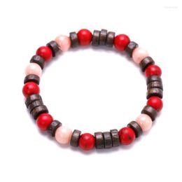 Beaded Strands Vintage Natural Stone Bracelets For Women Men Picture Red Imperial Jaspers Sun Wooden Beads Bracelet Lucky Jewelry Boho Inte2