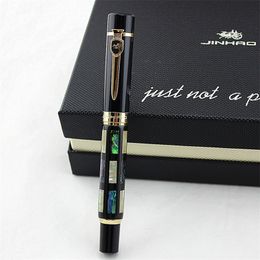 With Real Sea Shell Luxury Fountain Pen /roller ball pen Jinhao 650 Black 18kgp Medium 220812